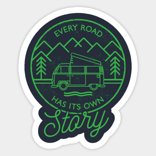 Every Road Has Its Own Story Sticker by NerdVanaArt